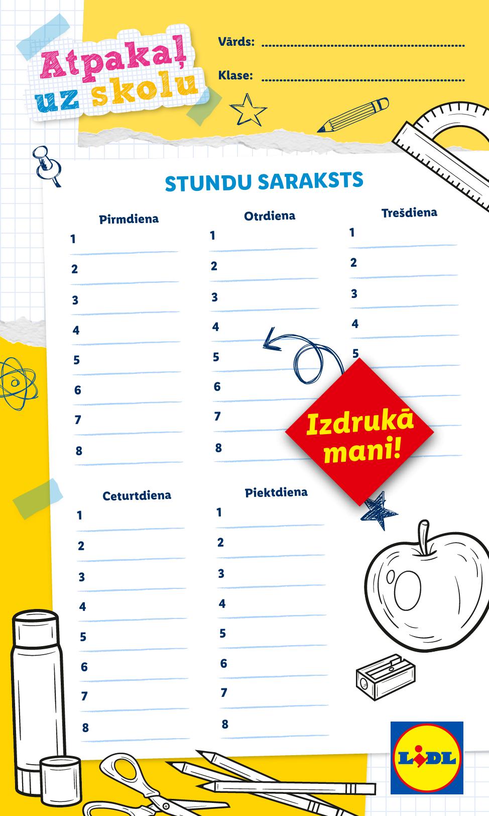 LIDL buklets "Atpakaļ uz skolu"