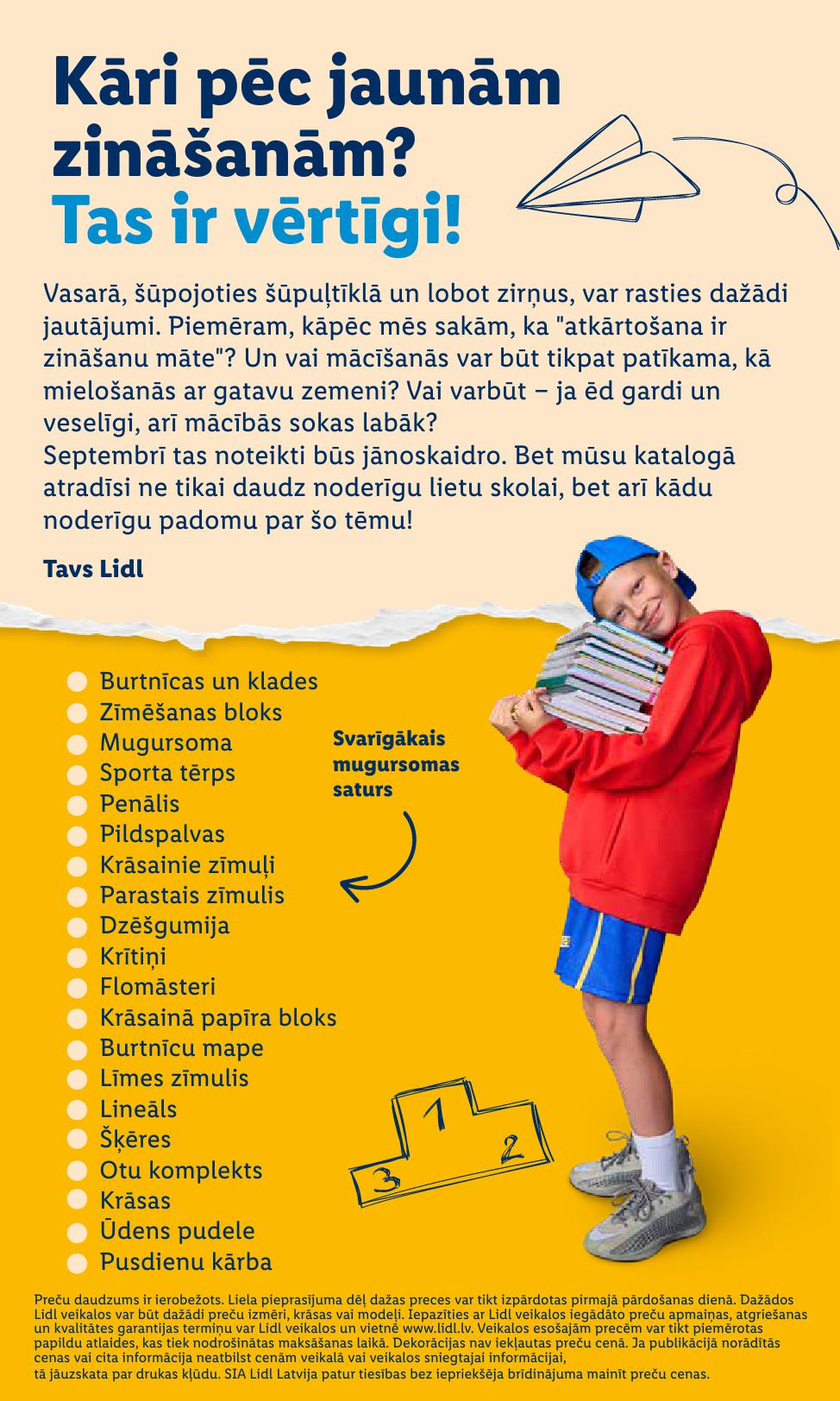LIDL buklets "Atpakaļ uz skolu"