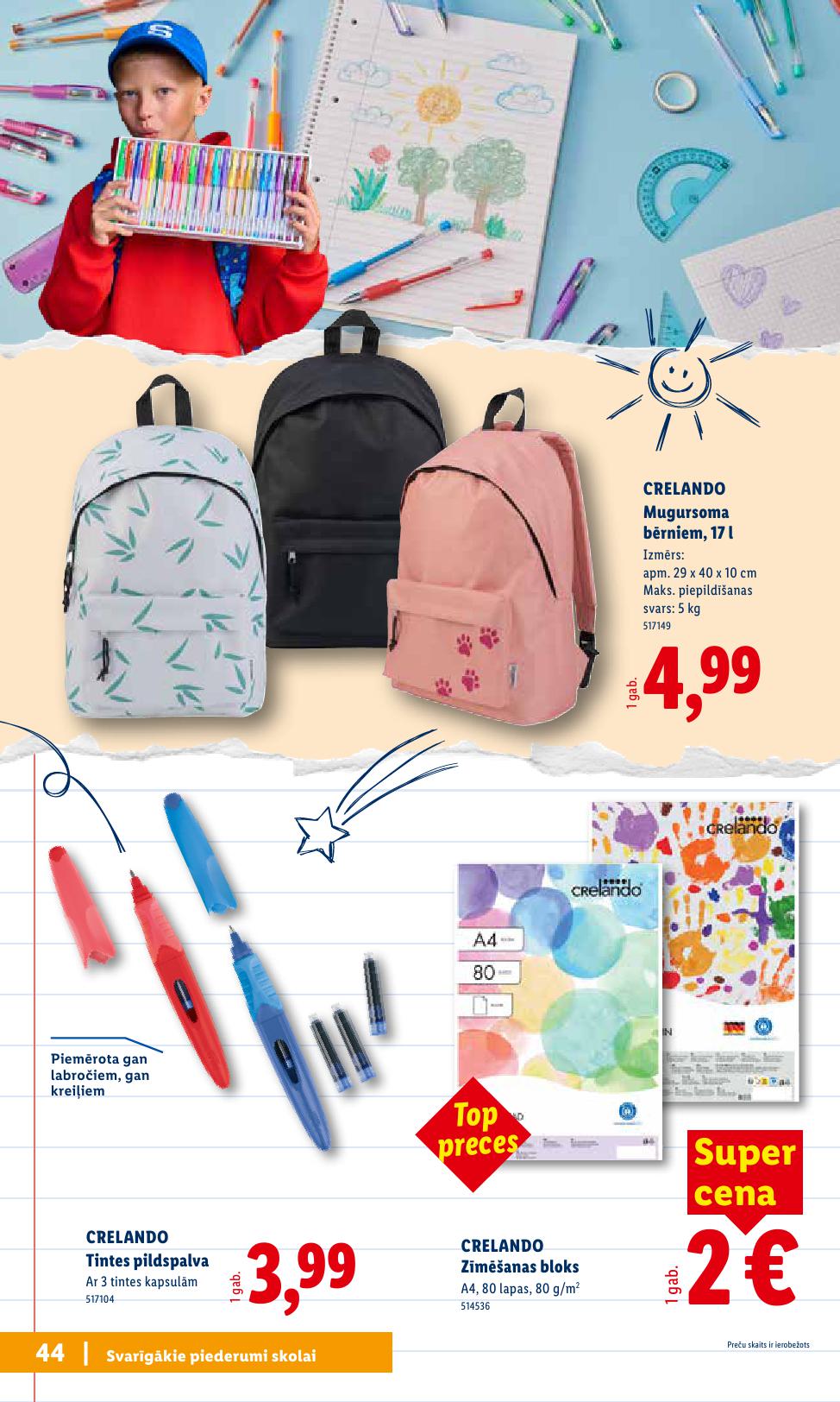 LIDL buklets "Atpakaļ uz skolu"