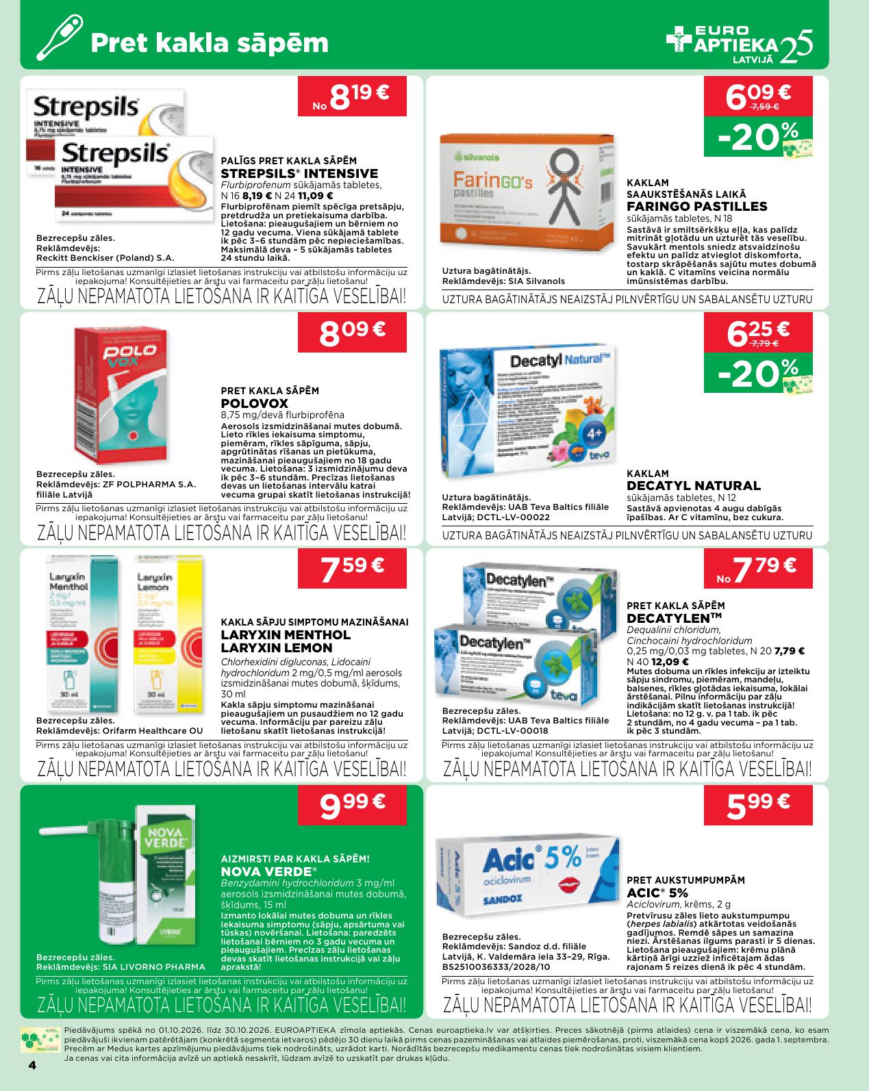 EUROAPTIEKA akcijas buklets 01.10.2026 - 31.10.2026