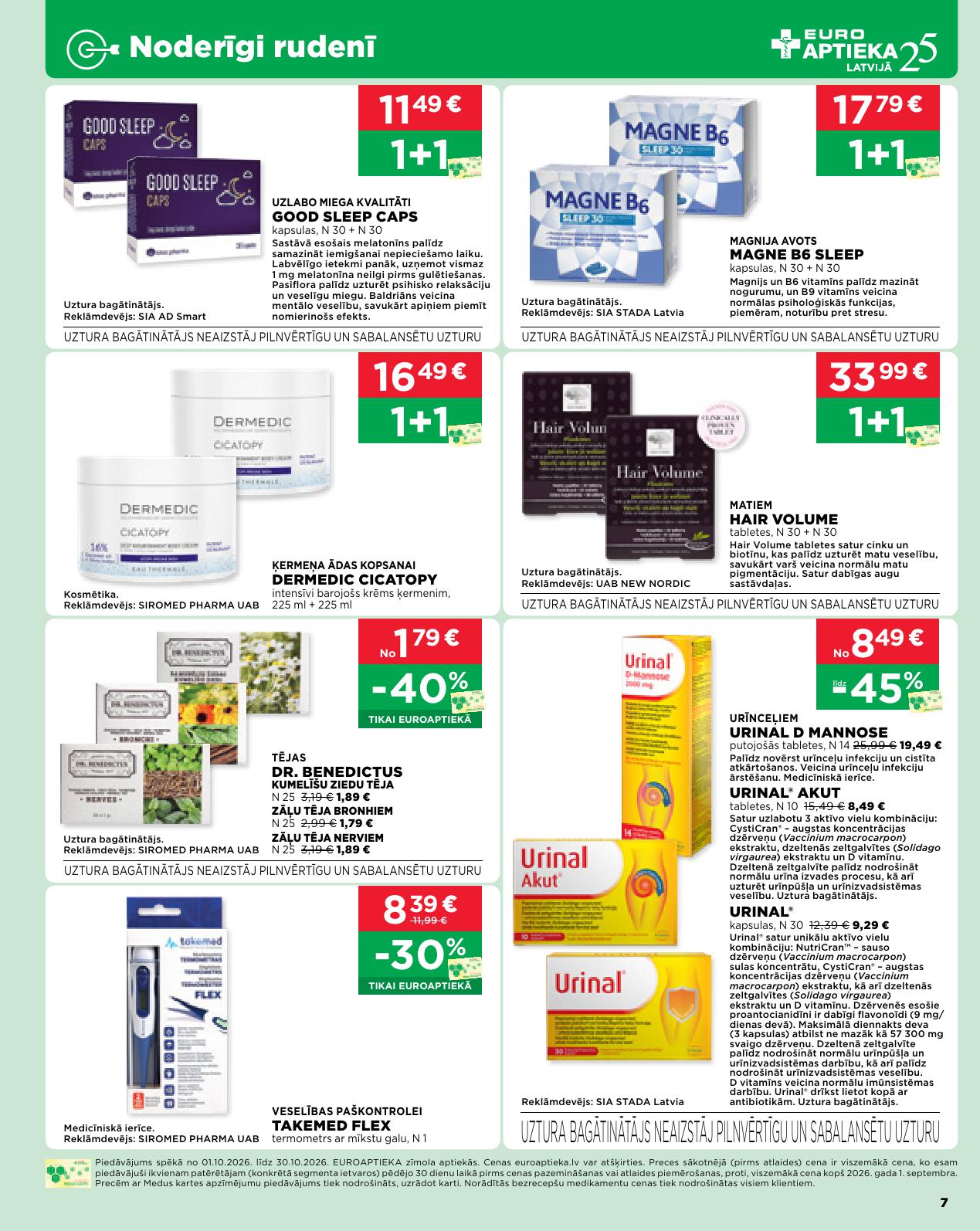 EUROAPTIEKA akcijas buklets 01.10.2026 - 31.10.2026