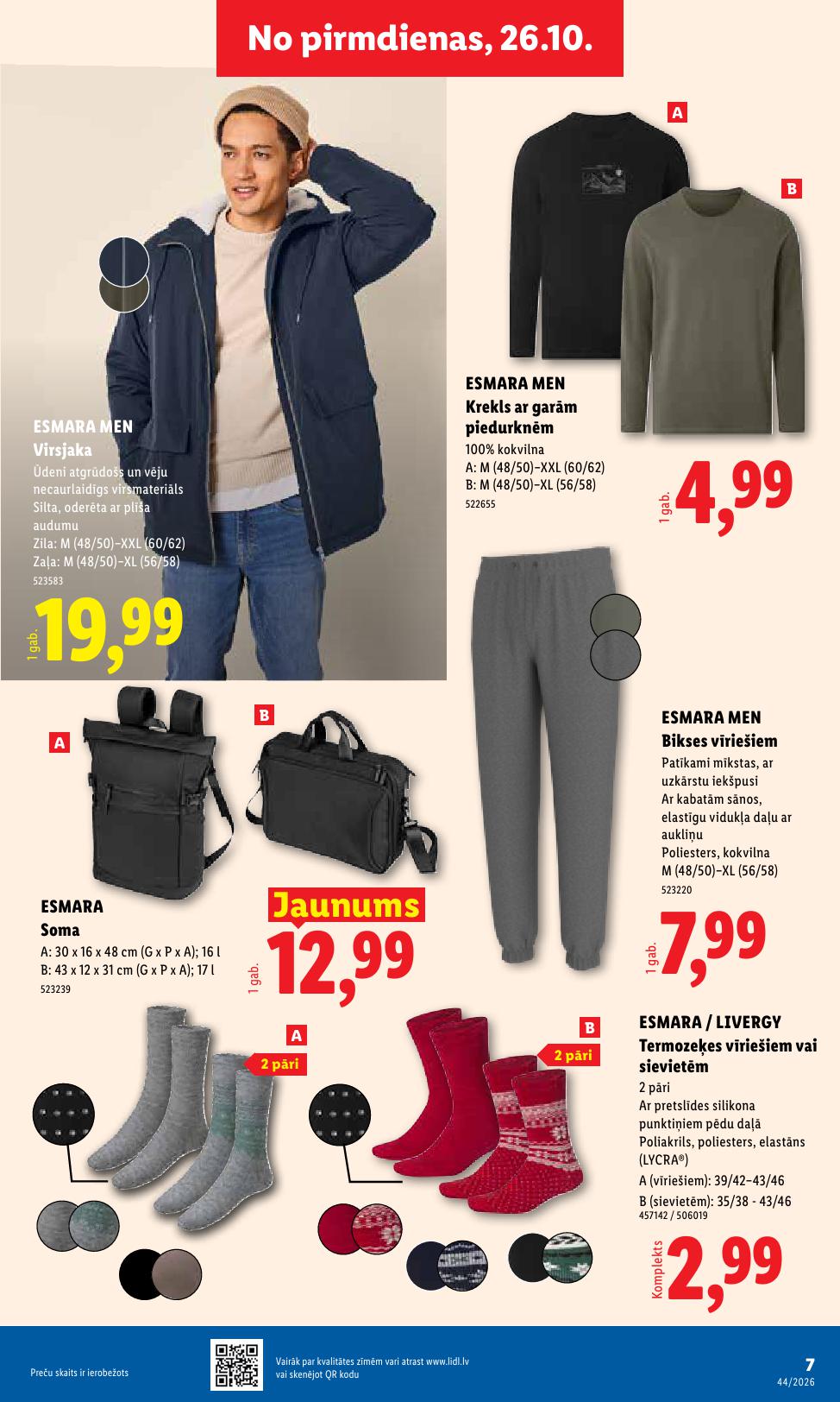 LIDL Nepārtikas preču piedāvājums spēkā 26.10.2026 līdz 01.11.2026
