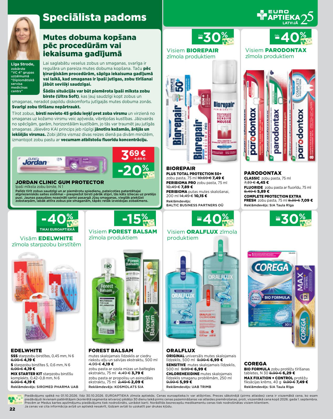 Jauns EUROAPTIEKA akcijas buklets 01.10.2026 - 31.10.2026