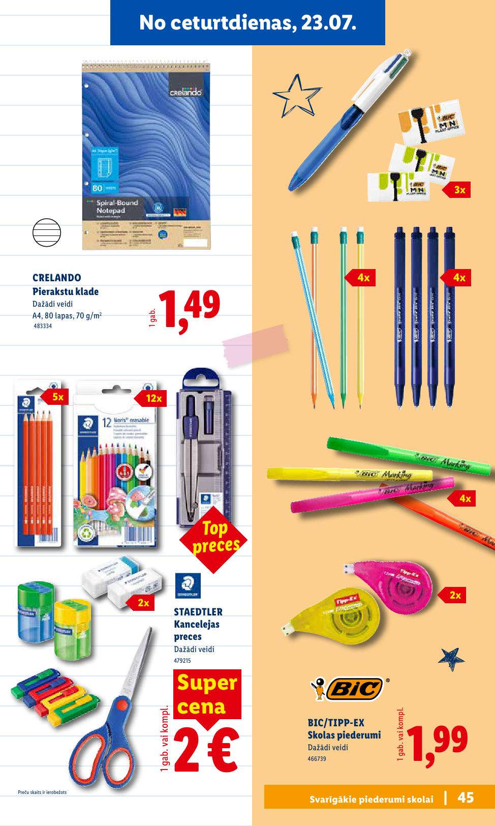 LIDL buklets "Atpakaļ uz skolu"