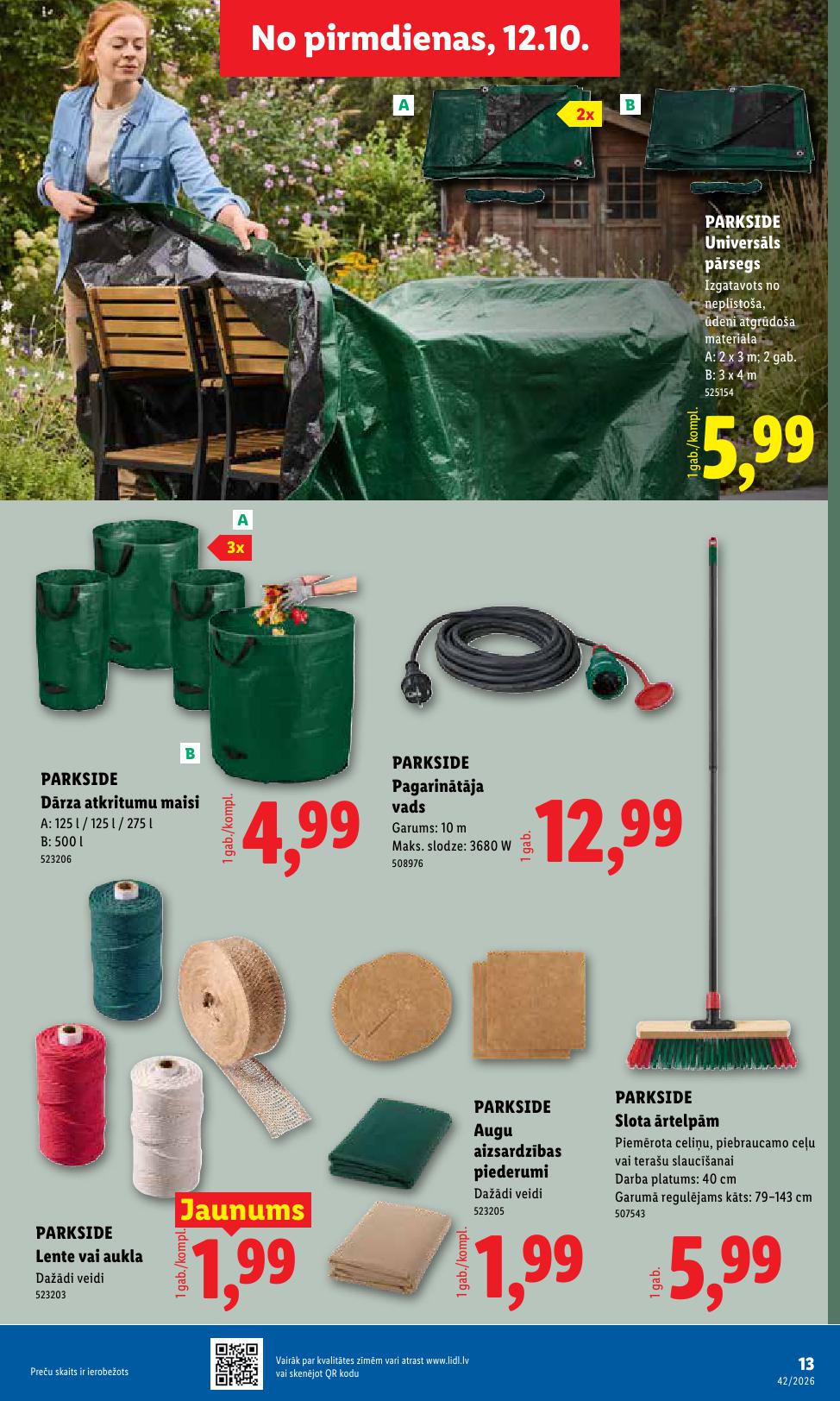 LIDL Nepārtikas preču piedāvājums spēkā 12.10.2026 līdz 18.10.2026