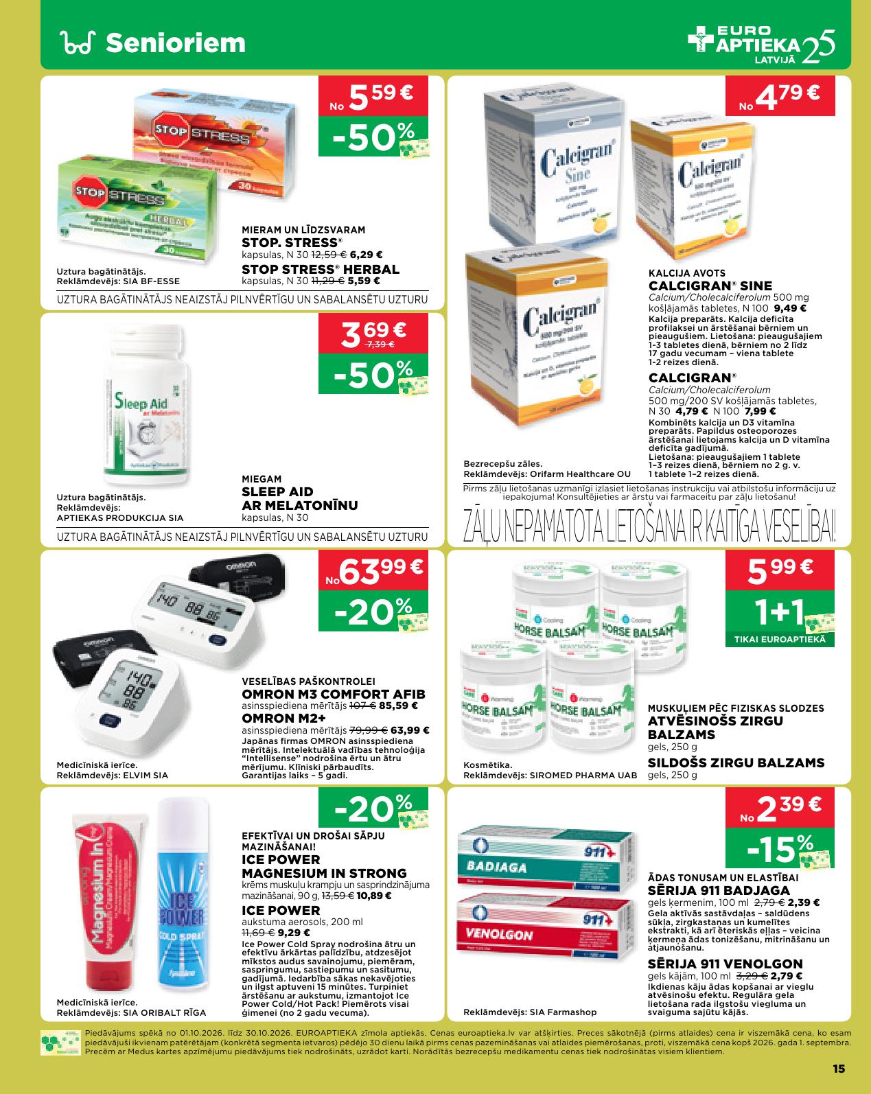 Jauns EUROAPTIEKA akcijas buklets 01.10.2026 - 31.10.2026
