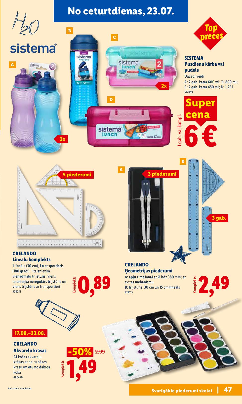 LIDL buklets "Atpakaļ uz skolu"
