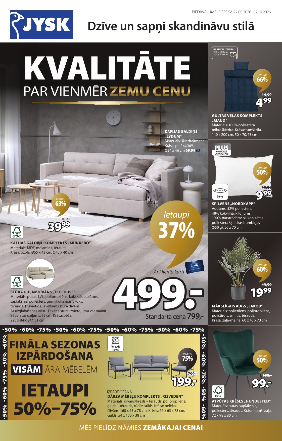 Jauns JYSK akciju buklets