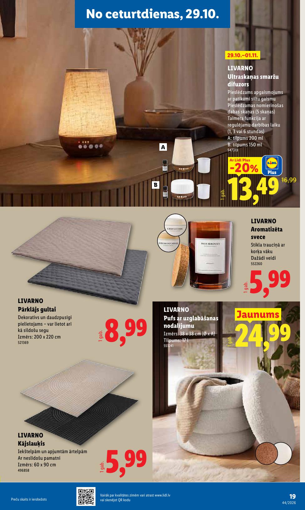 LIDL Nepārtikas preču piedāvājums spēkā 26.10.2026 līdz 01.11.2026