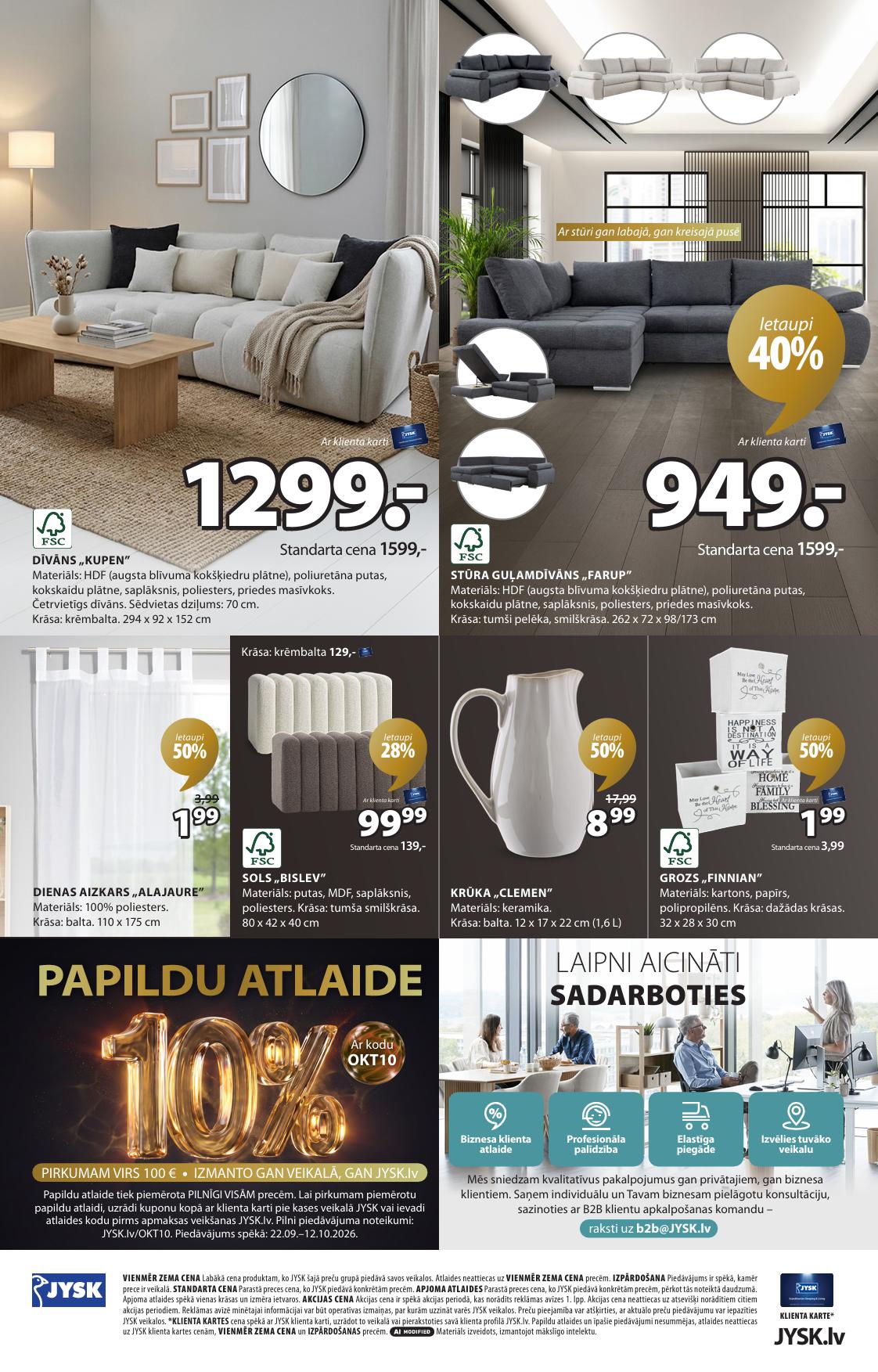Jauns JYSK akciju buklets